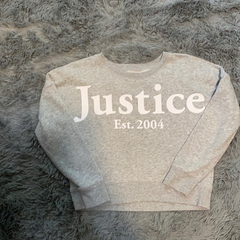 Grey Justice sweatshirt Size 12 girls.